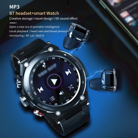 Smart Watch with Wirelessly Earbuds 2 in 1 Activity Bracelet BT Earphones MP3 Music Call Fitness Tracker Heart Rate Sleep Monitor Compatible with IOS Android Phones Smart Watch with Wirelessly Earbuds 2 in 1 Activity Bracelet BT Earphones MP3 Music Call Fitness Tracker Heart Rate Sleep Monitor Compatible with IOS Android Phones