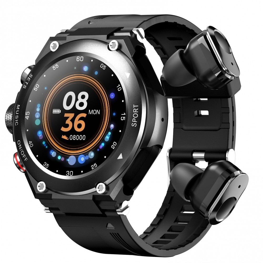Smart Watch with Wirelessly Earbuds 2 in 1 Activity Bracelet BT Earphones MP3 Music Call Fitness Tracker Heart Rate Sleep Monitor Compatible with IOS Android Phones Smart Watch with Wirelessly Earbuds 2 in 1 Activity Bracelet BT Earphones MP3 Music Call Fitness Tracker Heart Rate Sleep Monitor Compatible with IOS Android Phones