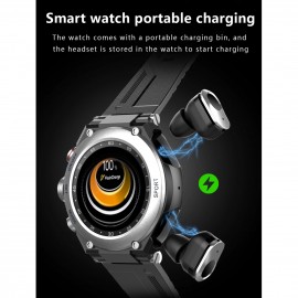 Smart Watch with Wirelessly Earbuds 2 in 1 Activity Bracelet BT Earphones MP3 Music Call Fitness Tracker Heart Rate Sleep Monitor Compatible with IOS Android Phones Smart Watch with Wirelessly Earbuds 2 in 1 Activity Bracelet BT Earphones MP3 Music Call Fitness Tracker Heart Rate Sleep Monitor Compatible with IOS Android Phones