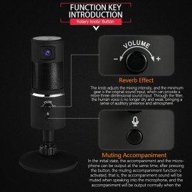 USB Streaming Microphone with Webcam HD1080P for iPhone/iPad/Mac/Android Phone/Tablet/PC USB Streaming Microphone with Webcam HD1080P for iPhone/iPad/Mac/Android Phone/Tablet/PC