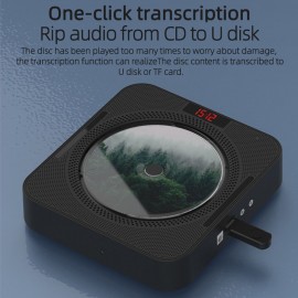 YHS-08C Portable CD Player Wall Mountable CD Music Player Bluetooth Remote Control FM Radio HiFi Speaker with USB 3.5mm LED Screen YHS-08C Portable CD Player Wall Mountable CD Music Player Bluetooth Remote Control FM Radio HiFi Speaker with USB 3.5mm LED Screen