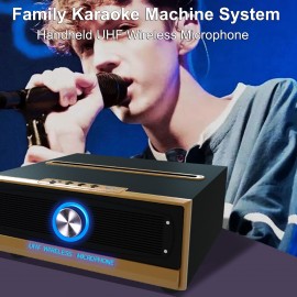 Family Karaoke Machine System Hand-held UHF Wireless Microphone BT Wireless Speaker Home Theater KTV AUX IN U Disk Music Player for Home Party Meeting Wedding Picnic Family Karaoke Machine System Hand-held UHF Wireless Microphone BT Wireless Speaker Home Theater KTV AUX IN U Disk Music Player for Home Party Meeting Wedding Picnic