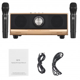 Family Karaoke Machine System Hand-held UHF Wireless Microphone BT Wireless Speaker Home Theater KTV AUX IN U Disk Music Player for Home Party Meeting Wedding Picnic Family Karaoke Machine System Hand-held UHF Wireless Microphone BT Wireless Speaker Home Theater KTV AUX IN U Disk Music Player for Home Party Meeting Wedding Picnic