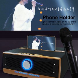 Family Karaoke Machine System Hand-held UHF Wireless Microphone BT Wireless Speaker Home Theater KTV AUX IN U Disk Music Player for Home Party Meeting Wedding Picnic Family Karaoke Machine System Hand-held UHF Wireless Microphone BT Wireless Speaker Home Theater KTV AUX IN U Disk Music Player for Home Party Meeting Wedding Picnic