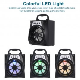 MS-133BT Portable Outdoor Speaker Colorful LED Light Super Bass Wireless Bluetooth Speakers FM Radio TF Card AUX IN U Disk Music Player
