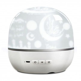 Intelligent BT Small Loudspeaker Projection Lamp With Rotatable Color Light 3D Around Portable Mini Qur'An Speaker