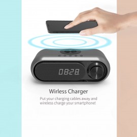 Bluetooth Speaker LED Digital Clock Multifunctional Sound Box Wireless Charger Desk Clock FM Radio Wireless Charging Device