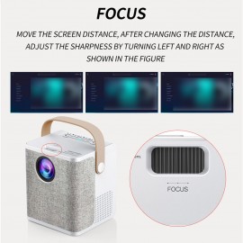LD01 Portable LCD LED Projector Android 7.1 Home Theater 2.4G/5G Dual-band WiFi BT4.0 Wireless Mirroring Media Player HD AV USB TF Card Input 3.5mm Audio Out with Remote Control