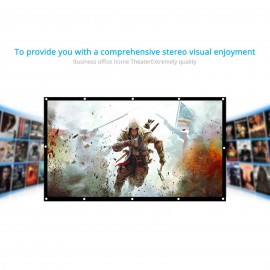 H150 150'' Portable Projector Screen HD 16:9 White Dacron 150 Inch Diagonal Video Projection Screen Foldable Wall Mounted for Home Theater Office Movies Indoors Outdoors