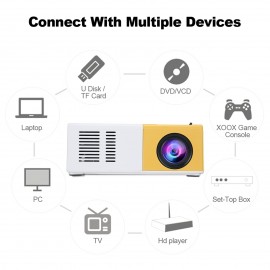 Mini Pocket LED Projector Portable LCD Projector 400 Lumens 720P/1080P Projection Machine HD AV TF Card Slot With Remote Controller