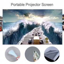 100-inch Portable Projector Screen HD 16:9 Frameless Video Projection Screen Foldable Wall Mounted for Home Theater Office Movies 100-inch Portable Projector Screen HD 16:9 Frameless Video Projection Screen Foldable Wall Mounted for Home Theater Office Movies
