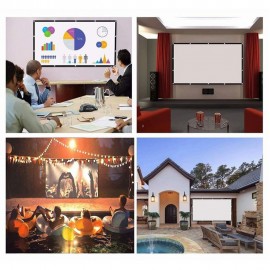 Foldable No Crease Soft Projector Screen Holes Hanging Portable Home Movie Meeting Screen (92inch 16:9)