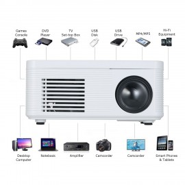 LCD LED Projector 400 Lumens Mini Portable Video Projector with Built-in Speaker Support HD / AV / USB / Audio 3.5mm Interface for Home Theater Entertainment