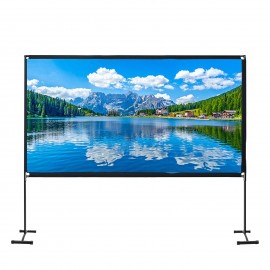 100-inch 16:9 Projector Screen Outdoor Bracket Projection Screen Folding Projecting Screen Home Theater for Home Office Outdoor Use