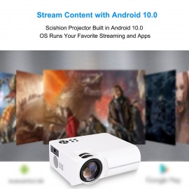 WiFi Projector 1080P Full HD Video Projector Movie Home Theater Support HD / USB / Audio 3.5mm Interface / Memory Card for Smartphone Screen Home Theater Entertainment Android LED Projector
