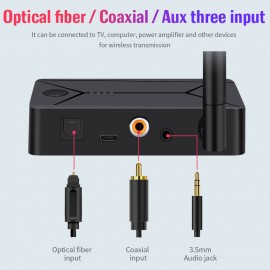 TX13 Bluetooth 5.0 Audio Transmitter 3.5mm AUX Jack RCA USB Coaxial Optical Stereo Wireless Adapter for TV PC Headphone