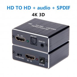 HD to HD + 3.5mm Audio Splitter Adapter, SPDIF, COAXIAL, 2CH/5.1CH, Audio Extractor Converter Audio Splitter with USB Cable