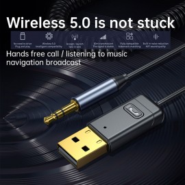 C11 Car Audio Transmitter & Receiver Bluetooth 5.0 Wireless Music Adapter 3.5mm AUX Audio Adapter for TV PC Car Stereo Speaker